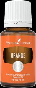 a bottle of Young Living's Orange Essential Oil