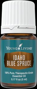 a bottle of Young Living Blue Spruce essential oil